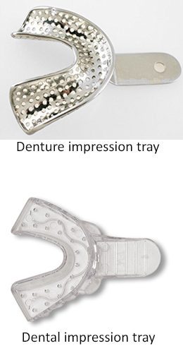 Denture impression tray (upper) and dental impression tray (lower)